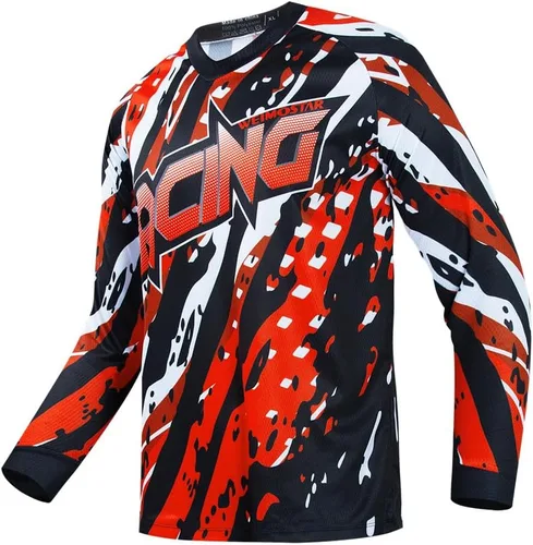 Vista 92 de Hotlion Camiseta de ciclismo para hombre, manga larga, MTB Motocross, ropa de carreras todoterreno