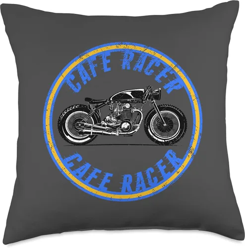 Vista 4 de American Cafe Racer Motorcycle Apparel and Merch Cafe Racer Biker Men Women Adult Teens Boys Girls Kids Youth Throw Pillow, 16x16, Multicolor