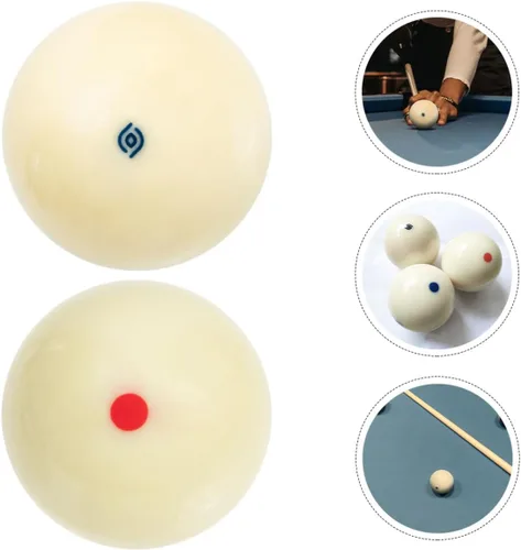 Vista 5 de LIOOBO Bolas de billar profesionales 2 unidades, 2.3 in, grandes, resistentes al desgaste, blancas, para billar y accesorios de mesa de billar