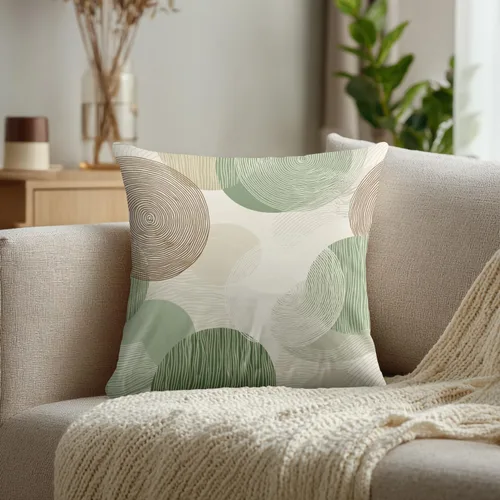 Vista 2 de Abstract Geometric Forms Throw Pillow Covers, Aesthetic Modern Art Cushion Cases Digital Blended Hidden Zipperl Decorative Pillow Covers Square