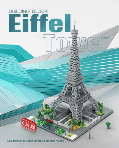 Vista 2 de dOvOb Architecture - Juego de microbloques de la Torre Eiffel, 3369 piezas de mini ladrillos 3D, juguete de rompecabezas 3D, regalo para adultos