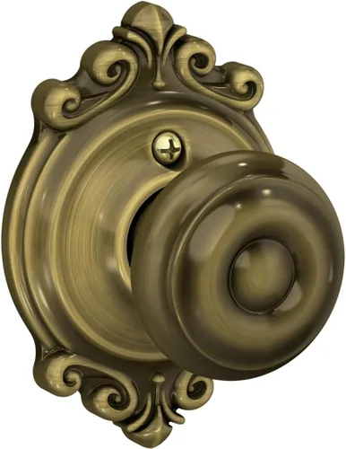 Vista 82 de SCHLAGE F10 GEO 716 Pomo de Puerta Georgiano, Cerradura de Paso para Pasillo y Armario, Bronce Envejecido (Paquete de 4)