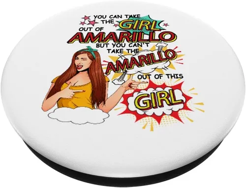 Vista 2 de Girl From Amarillo - Comic Style - Amarillo Girl PopSockets Swappable PopGrip