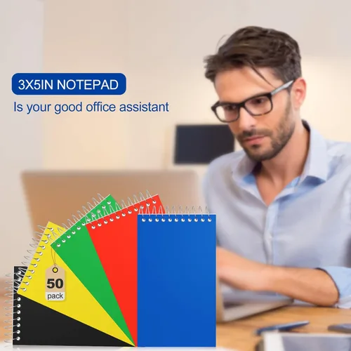 Vista 7 de Leelosp 50 cuadernos pequeños en espiral de 3 x 5, bloc de notas de notas