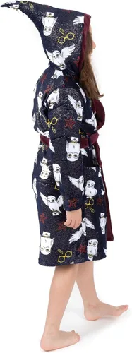 Vista 3 de Harry Potter Bata de pijama para niños con opciones rojas o azules, Azul