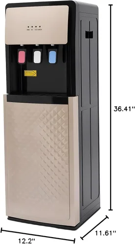 Vista 8 de Dispensador de agua, dispensador de agua de carga inferior 110 V, 90 W/500 W, con 3 salidas de agua, parte inferior antideslizante, caja