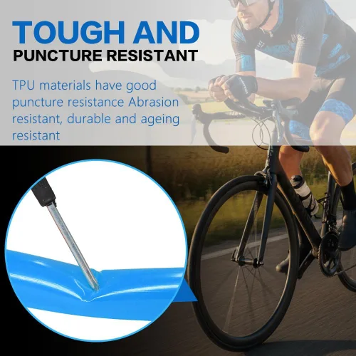 Vista 5 de Paquete de 4 tubos interiores ultraligeros de TPU para bicicleta, 700x18C/23C/25C/28C/30C/32C Presta 45/65/3.346 in para viajes diarios, conducción