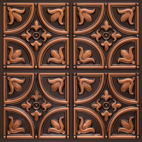 Vista 3 de Azulejos decorativos de PVC para techo de estaño sintético (pegamento), 24 x 24 pulgadas, 2 x 2 pies, paquete de 6, 24 pies cuadrados - D148