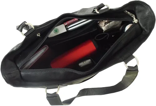 Vista 3 de Piel Leather - Bolso rectangular, Negro), 8748-BLK