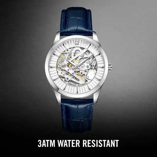 Vista 6 de Kenneth Cole - Reloj de lujo para mujer, correa de cuero auténtico, cuerda automática resistente al agua, reloj analógico con esfera redonda
