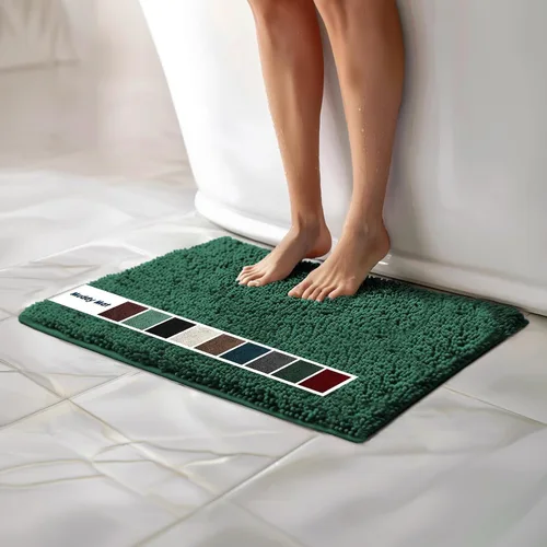 Vista 40 de Muddy Mat Alfombras de Baño de Chenilla de Microfibra de Secado Rápido Antideslizantes Lavables, Extra Gruesas, Suaves y Altamente Absorbentes Gris