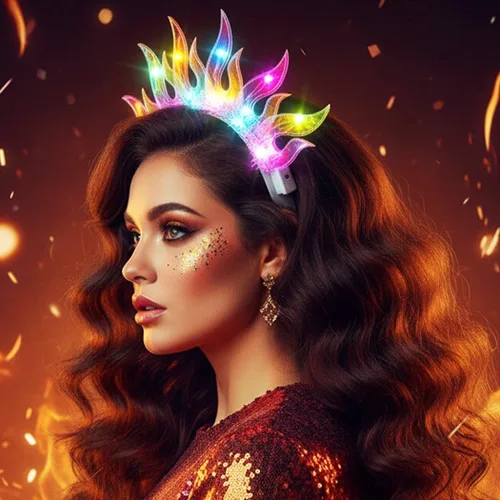 Vista 3 de DRESBE Diadema iluminada con luces LED, para el pelo, para fiestas, bailes, rave, accesorios para el cabello para mujeres y niñas Luz Colorida