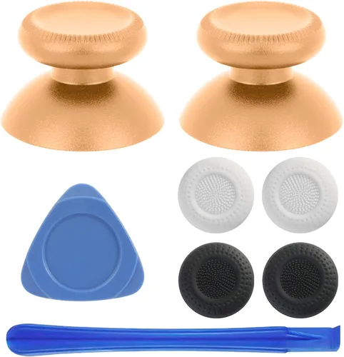 Vista 6 de 2Pcs Replacement Rocker Metal Analog Joystick Thumbstick Mushroom Caps Repair for Meta Oculus Quest 2 (Silver)