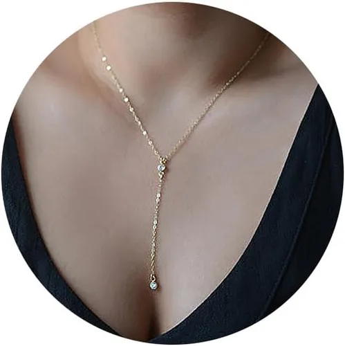Vista 8 de Olbye - Collar para mujer, diseño de piedra lunar facetada, para mujeres y niñas