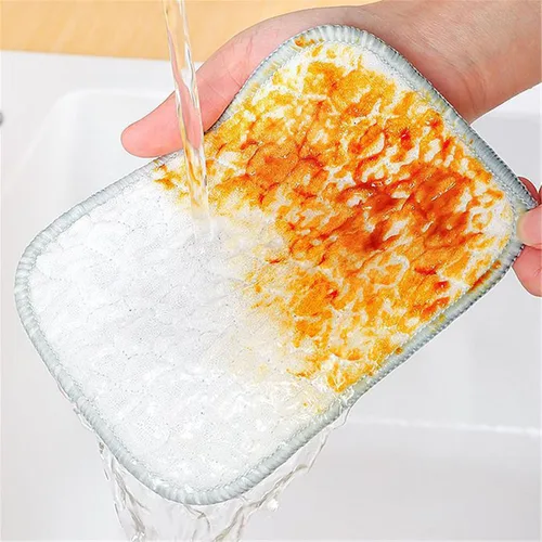 Vista 7 de Generic Trapos multiusos de alambre para lavar platos, 5 piezas, plata, paños de cocina casuales de 2 x 4 pulgadas