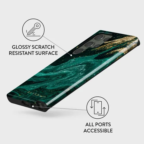 Vista 10 de BURGA Funda para teléfono compatible con Samsung Galaxy S23 Ultra, híbrida de 2 capas de carcasa rígida + funda protectora de silicona, color verde
