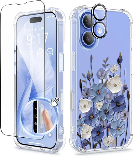 Vista 60 de GVIEWIN - Funda para iPhone 11 con protector de pantalla + protector de lente de cámara, cubierta protectora transparente suave de poliuretano