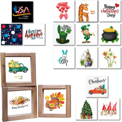 Vista 8 de Divertidos letreros decorativos de baño, decoración de baño de granja con 9 frases intercambiables, accesorios rústicos para decoración de estantes