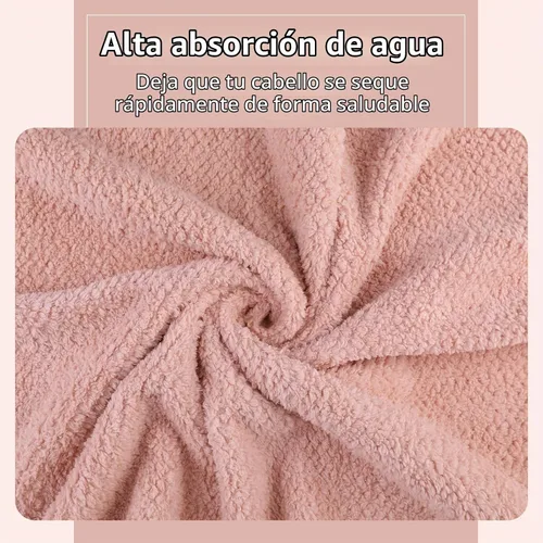 Vista 4 de Toalla de microfibra para el cabello de secado rápido, toallas de secado de pelo, adecuadas para todo tipo de cabello, ultra absorbente, cabello Azul