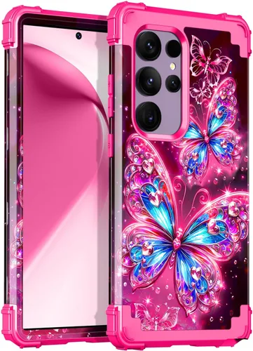 Vista 46 de Miqala Funda para Galaxy S24 5G, brilla en la oscuridad, tres capas, resistente, a prueba de golpes, protección completa, parachoques de plástico
