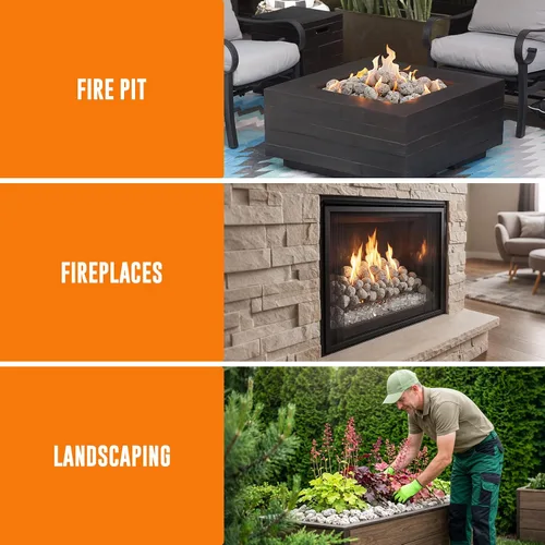 Vista 7 de Stanbroil Rocas de lava natural de 2.0 a 2.8 pulgadas para hoguera, chimenea de 5 libras