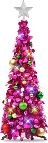 Vista 35 de N&T Nieting - Árbol de Navidad de oropel Negro