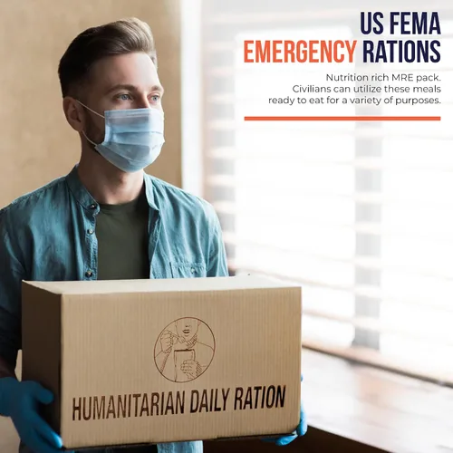 Vista 4 de The Wornick Company - Raciones listas para comer (MRE), 1 caja de raciones humanitarias excedentes militares estadounidenses, FEMA, paquete de 10/20