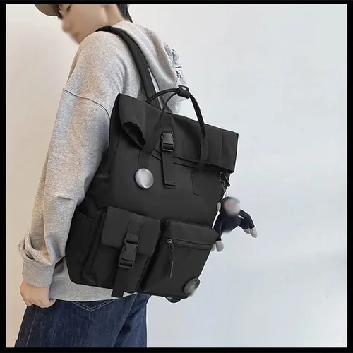 Vista 5 de LEPSJGC - Mochila impermeable de nailon para mujer, mochila de viaje de moda, multibolsillo, bolsa de libro de gran capacidad