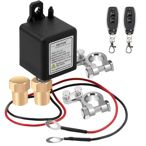 Vista 10 de Interruptor de Desconexión Remota de Batería de 12V, Interruptor de Corte de Batería para Automóvil, Control Remoto Mejorado de 200A, Interruptor