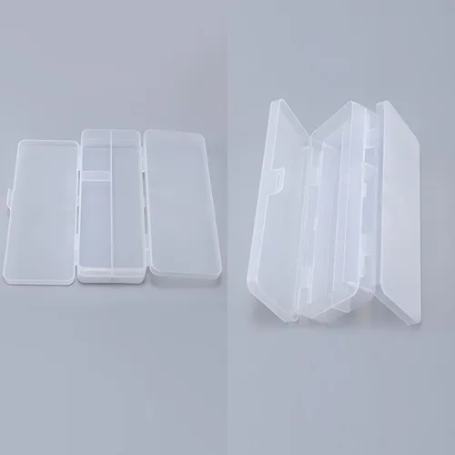 Vista 2 de Caja de lápices transparente de gran capacidad, estuche personalizado de doble capa con nombre, caja de lápices de plástico transparente apilable