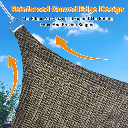 Vista 4 de Artpuch Toldo parasol rectangular de 4 x 4 pies, color moca, con bloqueo de rayos UV, permeable, para exteriores, patio trasero
