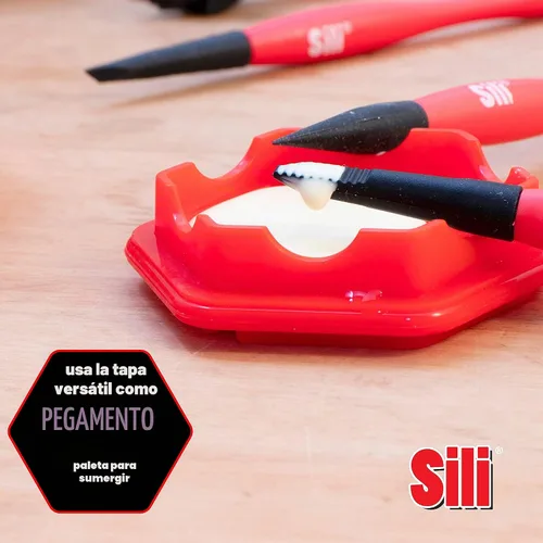 Vista 4 de Sili Kit de cepillos de pegamento con micro cepillos aplicadores de pegamento para madera y cápsula de almacenamiento