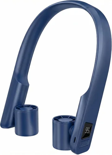 Vista 8 de FrSara Ventilador de cuello portátil que sopla aire frío recargable, dispositivo de refrigeración personal alimentado por batería con USB tipo C