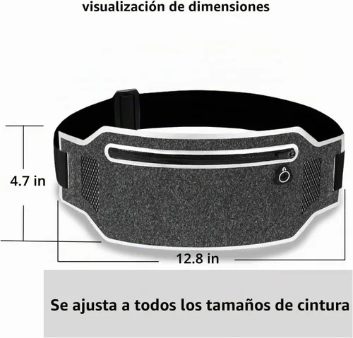 Vista 4 de Cinturón para correr, cintura delgada para correr, para correr, cinturón de ejercicio, bolsa de cadera para mujeres y hombres, iPhone Samsung