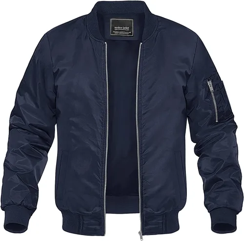 Vista 18 de MAGNIVIT - Chaqueta bomber ligera para hombre, cortavientos, casual, para primavera y otoño, para exteriores