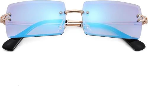 Vista 31 de Gafas de sol rectangulares para hombres/mujeres, gafas de sol pequeñas sin montura cuadrada
