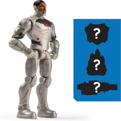 Vista 4 de DC Comics, Superman y Cyborg - Figura de acción de 4 pulgadas, paquete de 2 con 6 accesorios misteriosos, Adventure 1