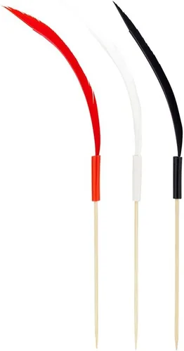Vista 11 de Restaurantware Palillos de dientes de fiesta de 4 pulgadas, 500 pinchos decorativos, desechables, biodegradables, palillos de cóctel peludos