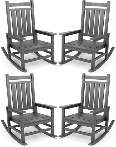 Vista 40 de SEWALL Mecedora de polietileno de alta densidad para adultos, mecedora de gran tamaño para exteriores, para patio, porche, Aruba