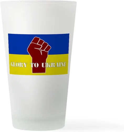 Vista 7 de CafePress Glory To Ukraine - Vaso de pinta (16 oz)
