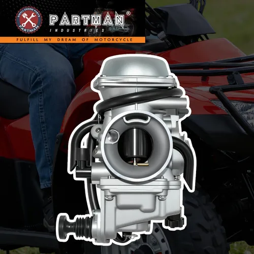 Vista 4 de Partman Carburador TRX350 apto para Honda Rancher 350 TRX350ES TRX350FE TRX350FMTE TRX350TM 2000-2006 Carb con válvula de gasolina válvula Petcock