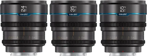 Vista 15 de Sirui Night Walker T1.2 Juego de Lentes Cine, 16mm, 24mm, 35mm, 55mm, 75mm Lentes de Apertura Grande con Enfoque Manual (Montura RF, Negro)