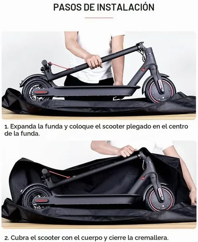 Vista 5 de Bolsa de transporte plegable para scooter eléctrico Ninebot Max G30P G30LP, portátil, impermeable, bolsa de almacenamiento de tela Oxford, bolsa