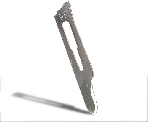 Vista 3 de P&P Medical Surgical Cuchillas de bisturí quirúrgicas desechables, acero al carbono estéril de alta calidad, 2.1% 10xx envueltas individualmente por