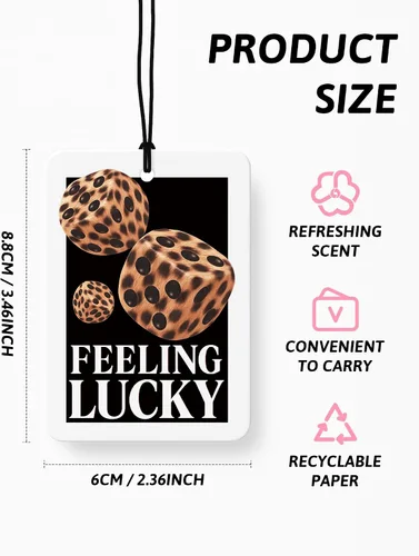 Vista 2 de Ambientador de coche de 8 bolas con estampado de leopardo de moda, 6 unidades, retro coqueta, guepardo, póquer, ambientador colgante para bar