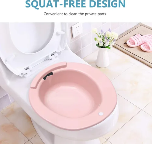 Vista 2 de Bidé portátil Sitz 1Pc Sitz Bath para inodoro para cuidado posparto Baño de asiento Cuenca de cuidado posoperatorio para mujeres embarazadas