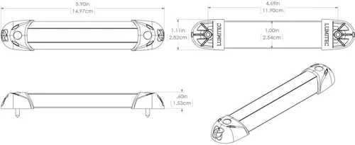 Vista 4 de Lumitec Mini Rail2 Light, 6", Spectrum RGBW