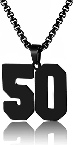 Vista 145 de Collar de Número Dorado para Hombre, Cadena de Acero Inoxidable con Colgante de Número para Atletas, Joyería Deportiva Personalizada para Niños