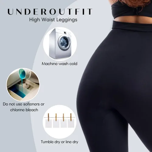 Vista 5 de Underoutfit Compression Leggings, High Waisted Tummy Control Leggings for Women