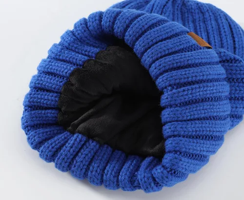 Vista 6 de Home Prefer Gorro de invierno para hombre, gorro de punto de vellón, gorro cálido para hombre y mujer